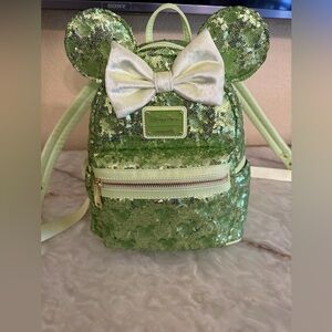 Disney Parks Tinker Bell Sequin Mini Backpack - Green